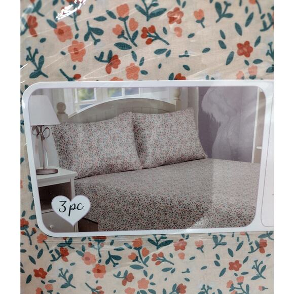 Girls 3 Piece Floral Sheet Set Size Twin NWT - Picture 4 of 6